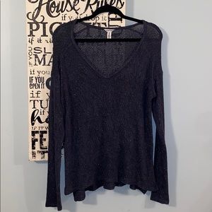Bethany Mota Ribbed V-Neck Long Sleeve Top